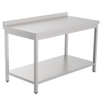 Inomak RVS Werktafel | Zelfmontage | Bodemschap | Opstaande rand | Diepte 700mm | Hoogte 930-965mm | Breedte 900/2000mm