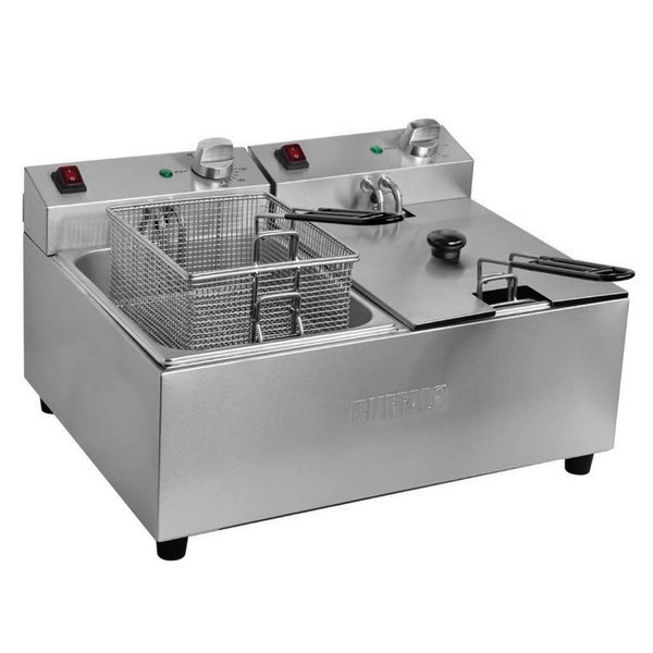 Friteuse | Elektrisch | 5+5L | 60°C/190°C | 5.6kW (2x 230V) | 540x410x320(h)mm