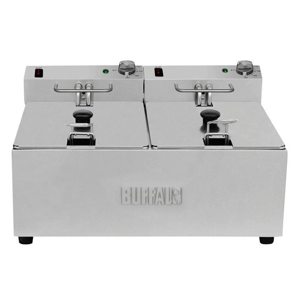 Friteuse | Elektrisch | 5+5L | 60°C/190°C | 5.6kW (2x 230V) | 540x410x320(h)mm