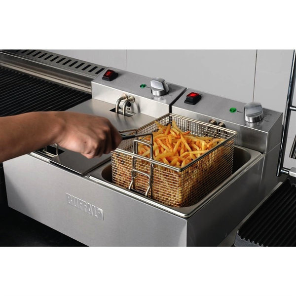 Friteuse | Elektrisch | 5+5L | 60°C/190°C | 5.6kW (2x 230V) | 540x410x320(h)mm