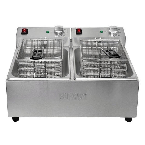 Friteuse | Elektrisch | 5+5L | 60°C/190°C | 5.6kW (2x 230V) | 540x410x320(h)mm