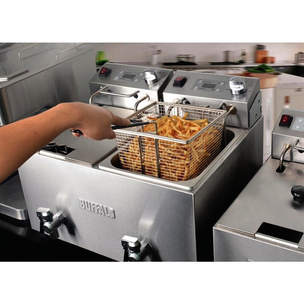 Friteuse | Elektrisch | 8+8L | 40°C/190°C | 5.8kW (2x 230V) | Aftapkranen | 565x510x440(h)mm