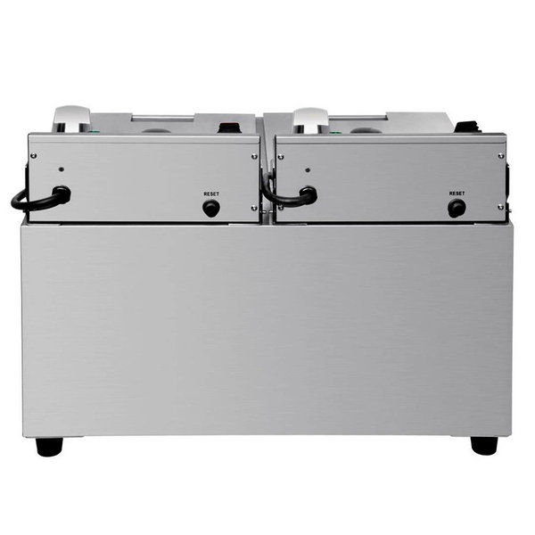 Friteuse | Elektrisch | 8+8L | 40°C/190°C | 5.8kW (2x 230V) | Aftapkranen | 565x510x440(h)mm