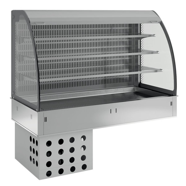 Drop-In Koelvitrine | Self-Service (Wandmodel) | -1°C/+7°C | Geventileerd | 0.9kW | 4 Schappen (1/1 GN) | Intern Nachtgordijn | 1125x700x1580(h)mm