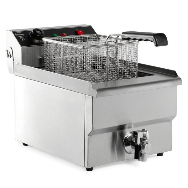 Friteuse | Elektrisch | 8L | 3.3kW (230V) | Aftapkraan | 310x505x355(h)mm