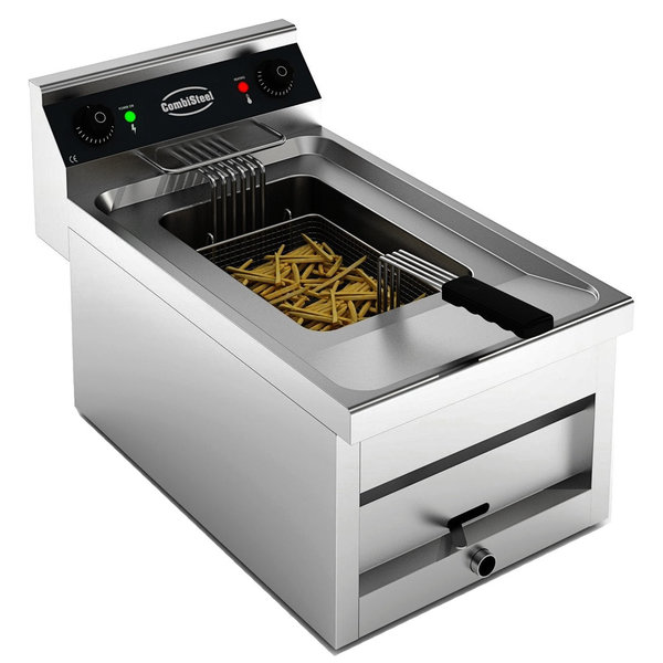Friteuse | Elektrisch | 12L | 9kW (400V) | Aftapkraan | 400x700x328(h)mm