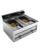 CombiSteel Friteuse | Elektrisch | 12+12L | 12kW (2x 400V) | Aftapkranen | 800x700x328(h)mm 