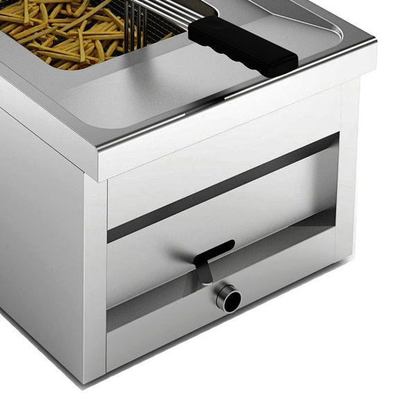 Friteuse | Elektrisch | 12+12L | 18kW (2x 400V) | Aftapkranen | 800x700x328(h)mm
