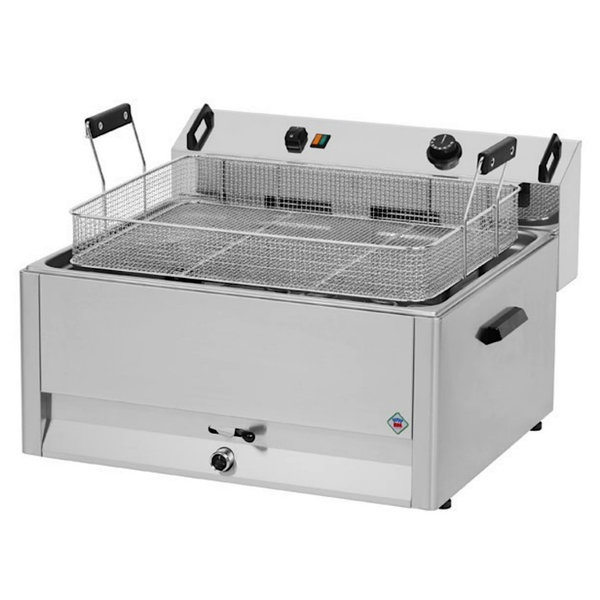 Deegwaren-/Visfriteuse | Elektrisch | 16L | 50°C/190°C | 9kW (400V) | Aftapkraan | 540x540x370(h)mm