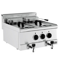 CombiSteel Friteuse | BASE 600 | Elektrisch | 10+10L | 7kW (2x 230V) | Aftapkranen | 600x600x300(h)mm