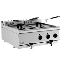CombiSteel Friteuse | BASE 700 | Elektrisch | 10+10L | 15kW (400V) | Aftapkranen | 800x700x300(h)mm 