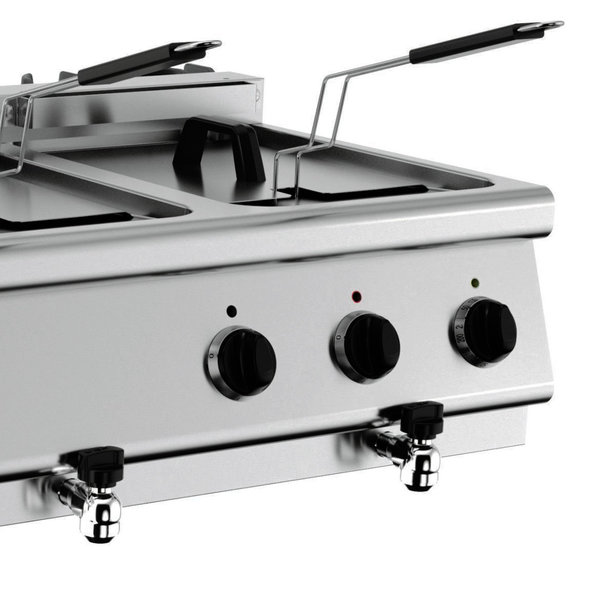 Friteuse | BASE 700 | Elektrisch | 10+10L | 15kW (400V) | Aftapkranen | 800x700x300(h)mm