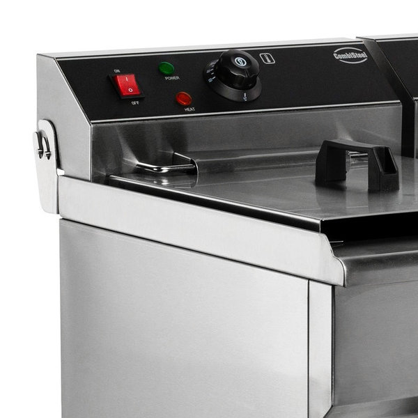 Friteuse | Elektrisch | 10+10L | 10kW (2x 400V) | Aftapkranen | 690x560x380(h)mm