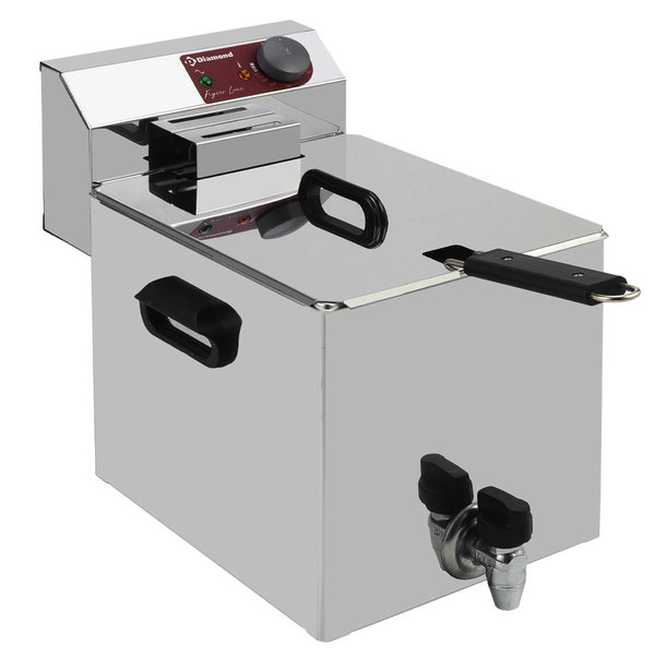Friteuse | Elektrisch | 8L | 0°C/180°C | 3.5kW (230V) | Aftapkraan | 290x450x320(h)mm