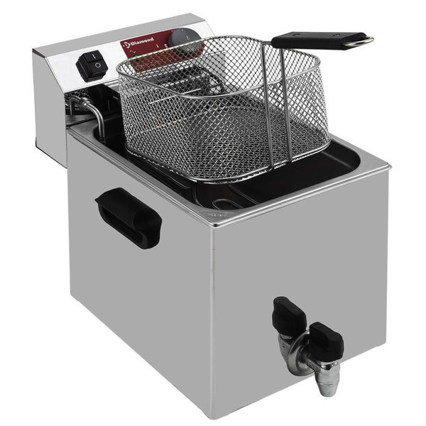 Friteuse | Elektrisch | 10L | 0°C/180°C | 4.5kW (400V) | Aftapkraan | 290x450x320(h)mm