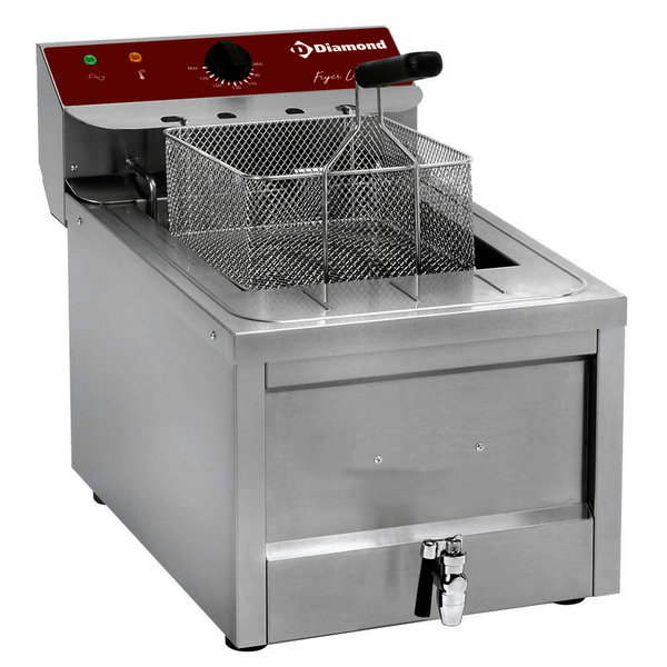 Friteuse | Elektrisch | 12L | 0°C/190°C | 9kW (400V) | Aftapkraan | 400x600x445(h)mm