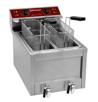 Diamond Friteuse | Elektrisch | 8+8L | 0°C/190°C | 9kW (400V) | Aftapkranen | 400x600x445(h)mm 