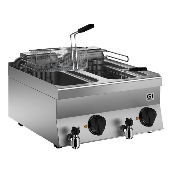 Friteuse | HP 650 | Elektrisch | 10+10L | 100°C/180°C | 12kW (400V) | Aftapkranen | 600x650x295(h)mm