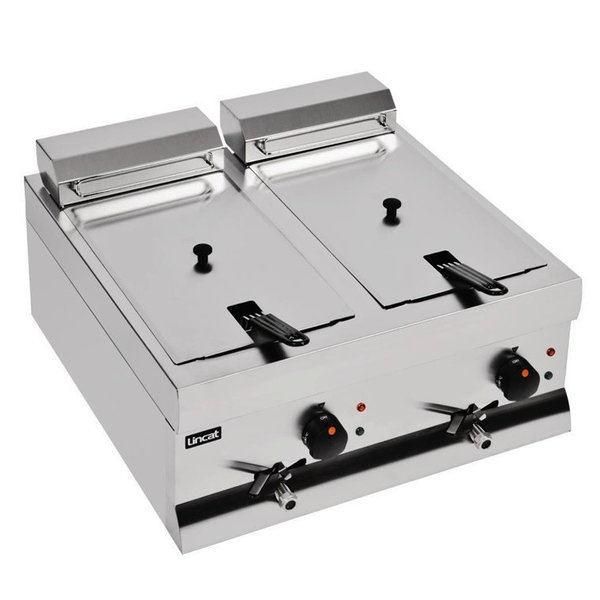 Friteuse | SILVERLINK 600 | Elektrisch | 9+9L | 130°C/190°C | 6kW (2x 230V) | Aftapkranen | 600x600x335(h)mm