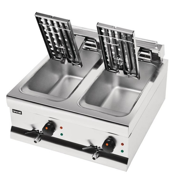 Friteuse | SILVERLINK 600 | Elektrisch | 9+9L | 130°C/190°C | 6kW (2x 230V) | Aftapkranen | 600x600x335(h)mm