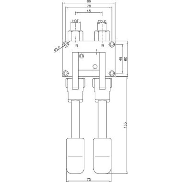 Voetpedaal | 2 Pedalen | Kranen | 225x89mm