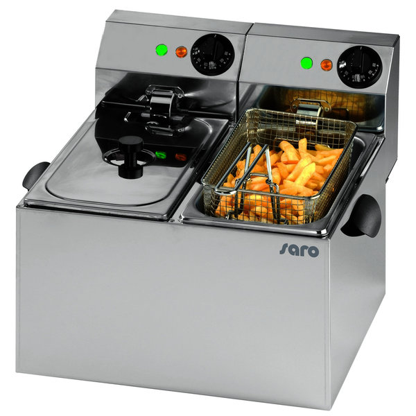 Friteuse | PROFRI | Elektrisch | 4+4L | 70°C/180°C | 4kW (2x 230V) | 435x430x310(h)mm
