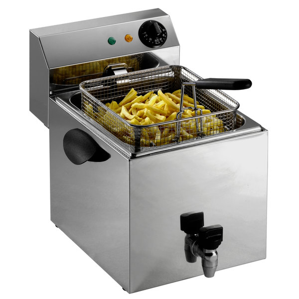 Friteuse | PROFRI | Elektrisch | 8L | 70°C/180°C | 3.25kW (230V) | Aftapkraan | 335x485x350(h)mm