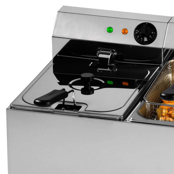 Friteuse | PROFRI | Elektrisch | 6+6L | 70°C/180°C | 6.5kW (2x 230V) | 610x430x310(h)mm