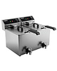 Saro Friteuse | MODELL EF | Elektrisch | 8+8L | 60°C/200°C | 6kW (2x 230V) | Aftapkranen | 590x420x387(h)mm 