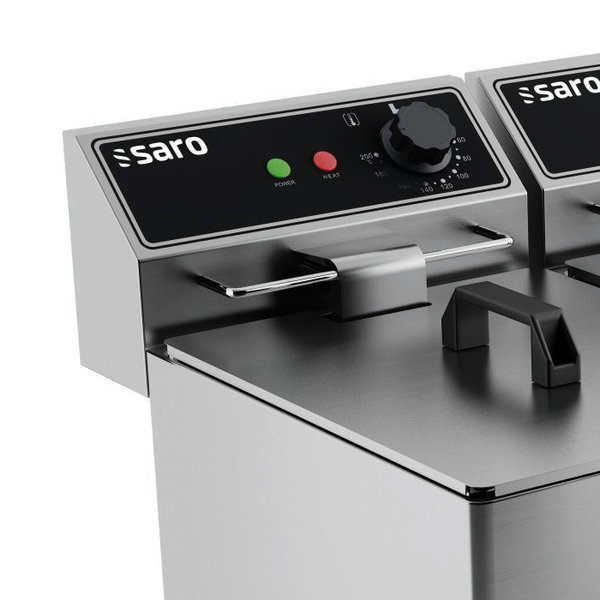 Friteuse | MODELL EF | Elektrisch | 8+8L | 60°C/200°C | 6kW (2x 230V) | Aftapkranen | 590x420x387(h)mm
