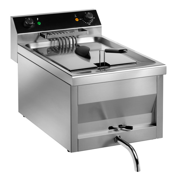 Friteuse | GASTROLINE | Elektrisch | 9L | 65°C/190°C | 6kW (400V) | Aftapkraan | 300x545x410(h)mm