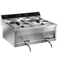 Saro Friteuse | GASTROLINE | Elektrisch | 12+12L | 65°C/190°C | 18kW (400V) | Aftapkranen | 800x700x420(h)mm 