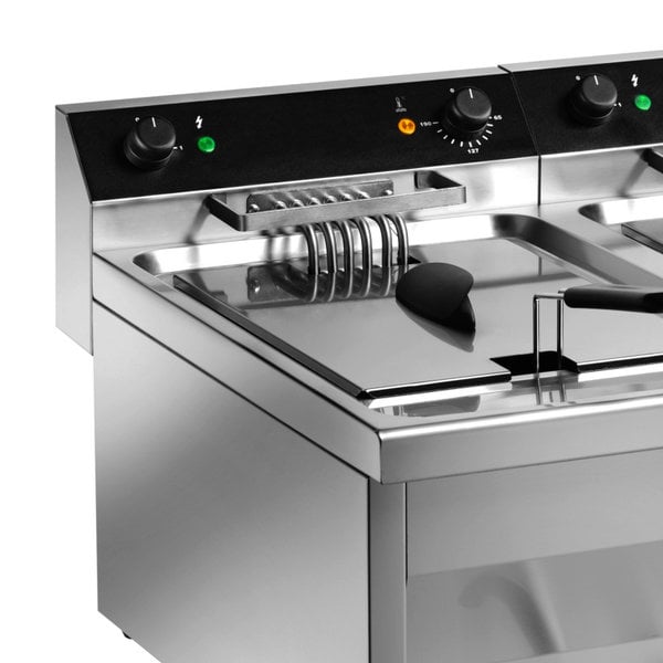 Friteuse | GASTROLINE | Elektrisch | 12+12L | 65°C/190°C | 18kW (400V) | Aftapkranen | 800x700x420(h)mm