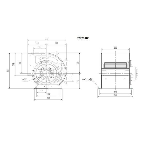 Ventilator In Box | 1.500 m3/h | Ø250mm | 1.8A | 0.2kW | 230V | 450x450x450(h)mm