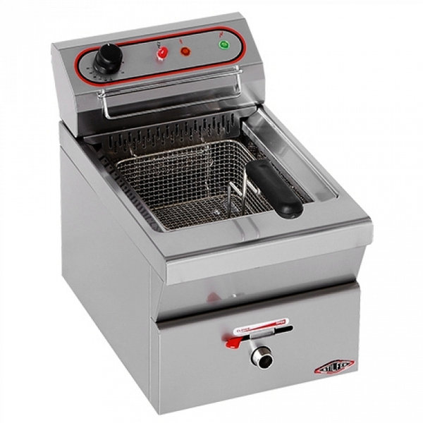 Friteuse | Elektrisch | 9L | 100°C/200°C | 3.45kW (230V) | Aftapkraan | 310x580x420(h)mm