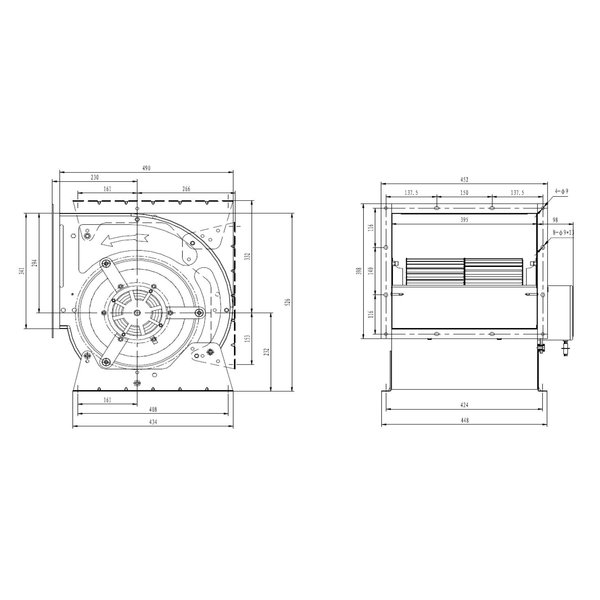 Ventilator In Box | 6.800 m3/h | Ø400mm | 8.4A | 1.1kW | 230V | 750x750x750(h)mm