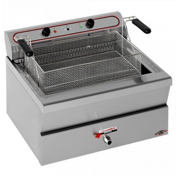 Deegwaren-/Visfriteuse | Elektrisch | 26L | 100°C/200°C | 9.9kW (400V) | Aftapkraan | 620x530x420(h)mm