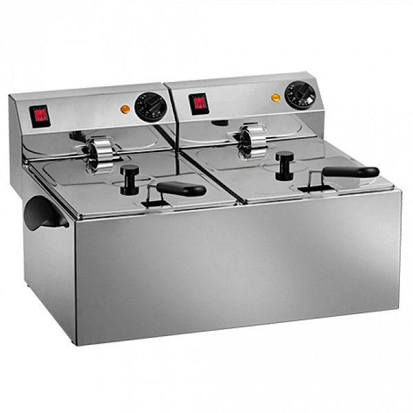 Friteuse | Elektrisch | 6+6L | 6.5kW (2x 230V) | 610x430x310(h)mm