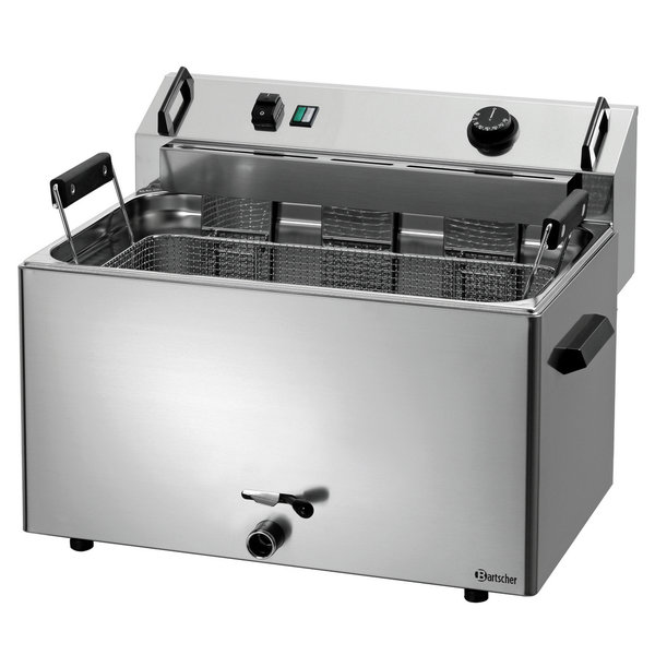 Deegwaren-/Visfriteuse | SERIE BF | Elektrisch | 16L | 50°C/190°C | 9kW (400V) | Aftapkraan | 560x470x400(h)mm