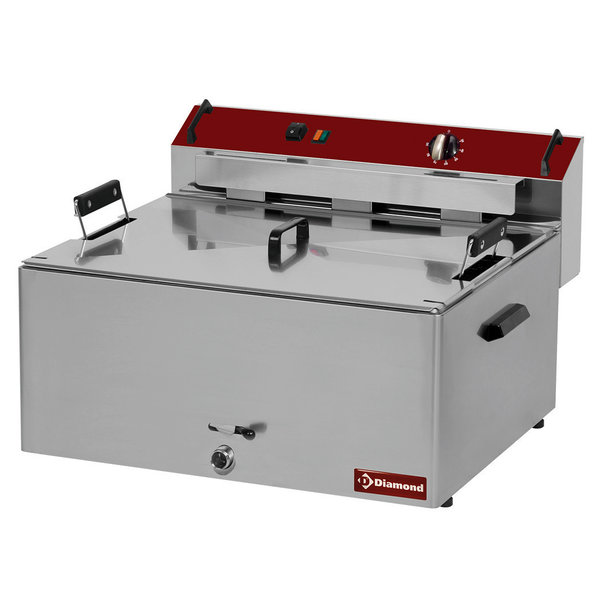 Deegwaren-/Visfriteuse | Elektrisch | 30L | 50°C/190°C | 15kW (400V) | Aftapkraan | 670x650x370(h)mm