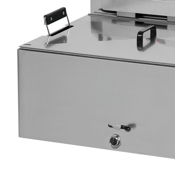 Deegwaren-/Visfriteuse | Elektrisch | 30L | 50°C/190°C | 15kW (400V) | Aftapkraan | 670x650x370(h)mm