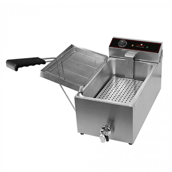 Friteuse elektrisch | 15L | 3kW (230V) | Aftapkraan | 600x707x370(h)mm
