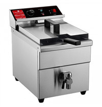 CaterChef Inductiefriteuse | Elektrisch | 8L | 80°C/190°C | 3.5kW (230V) | Aftapkraan | 290x437x418(h)mm 