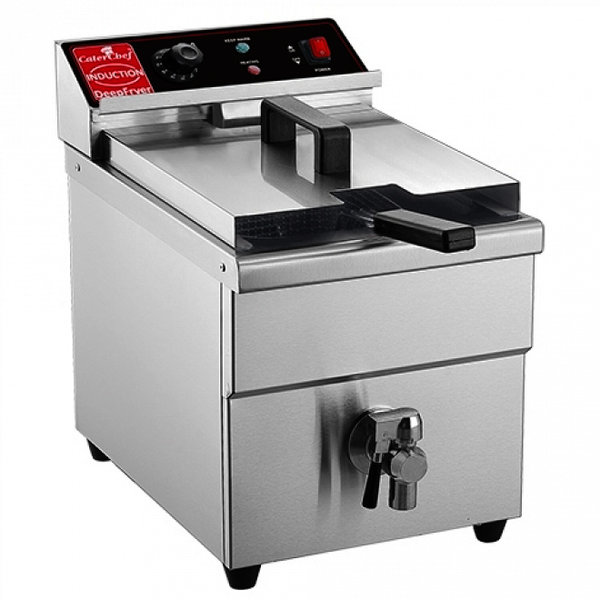 Inductiefriteuse | Elektrisch | 8L | 80°C/190°C | 3.5kW (230V) | Aftapkraan | 290x437x418(h)mm