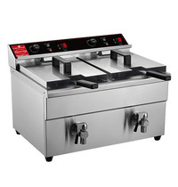 CaterChef Inductiefriteuse | Elektrisch | 8+8L | 80°C/190°C | 7kW (2x 230V) | Aftapkranen | 578x437x418(h)mm 