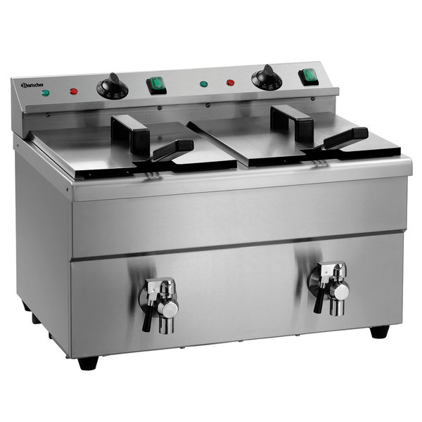 Inductiefriteuse | Elektrisch | 8+8L | 60°C/190°C | 7kW (2x 230V) | Aftapkranen | 580x575x415(h)mm