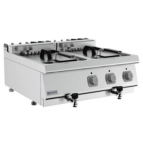 Friteuse | 700 LINE | Elektrisch | 10+10L | 100°C/185°C | 15kW (400V) | Aftapkranen | 800x730x300(h)mm
