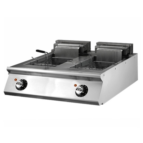 Friteuse | 700 LINE | Elektrisch | 10+10L | 100°C/190°C | 18kW (400V) | Aftapkranen | 800x730x250(h)mm