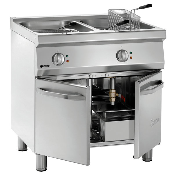 Friteuse | SERIE 700 | Elektrisch | 15+15L | 100°C/190°C | 30kW (400V) | Aftapkranen | 800x700x850(h)mm