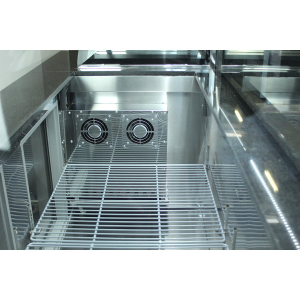 Saladette | met luchtcirculatie | 5x GN 1/1 - 1x GN 2/4 | 2000x850x1300(h)mm ZONDER GLAS EN FRONT